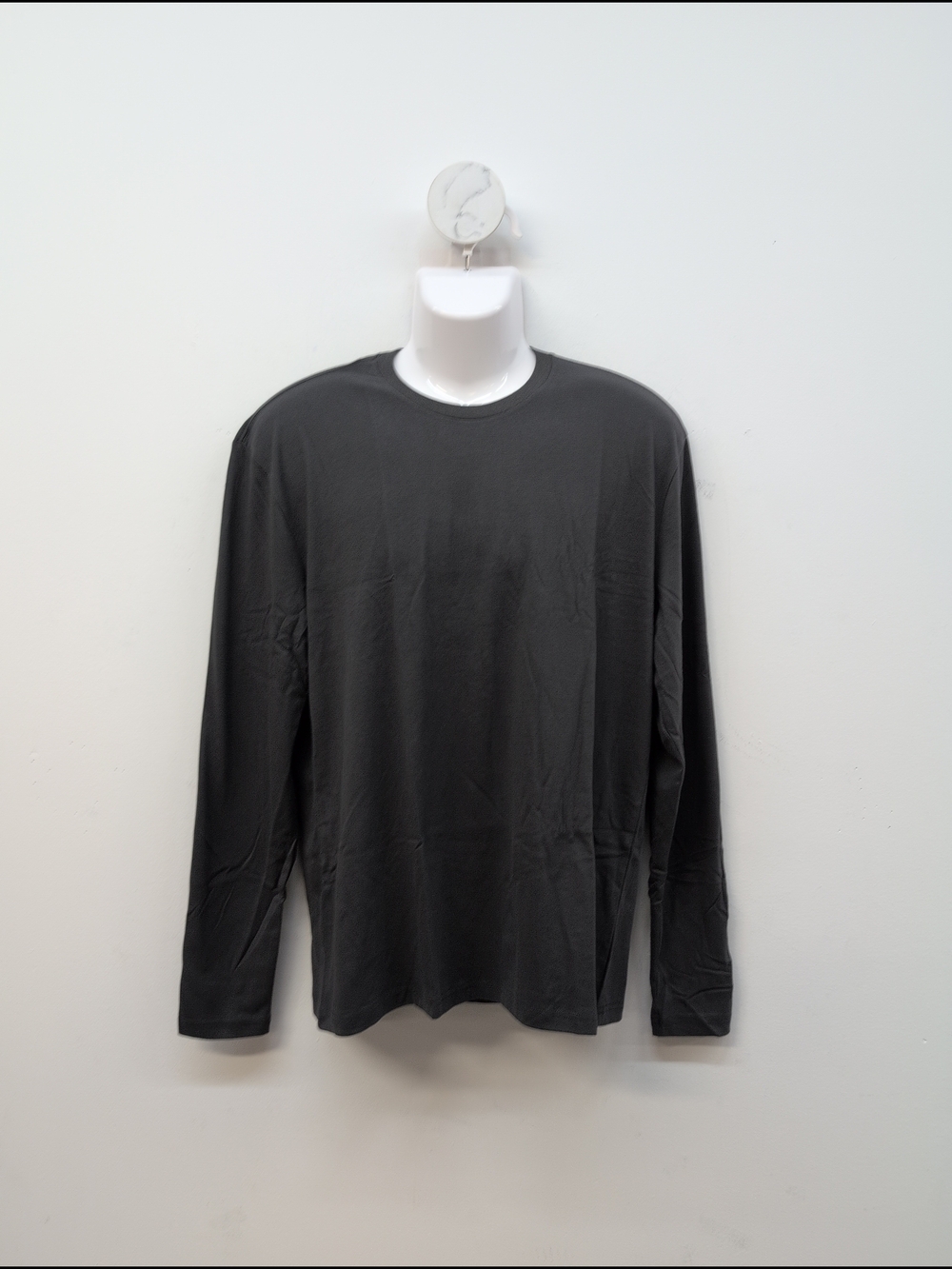 True Classic Long Sleeves Crew Neck Men's T Shirt Large Black